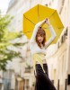 Yellow Folding Compact Umbrella by Anatole of Paris - MARTIN
