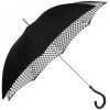 Fantasia Black & White Polka Dot Satin Luxury Umbrella by Pasotti