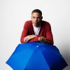 Royal Blue Folding Compact Umbrella by Anatole of Paris - MARGUERITE