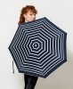 White Stripes on Navy Folding Compact Umbrella by Anatole of Paris - PABLO