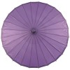 Chinese Paper and Bamboo Parasol with Elegant Handle - Purple