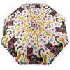 Kitty Cat and Florals Auto O&C Folding Art Umbrella by Naked Decor