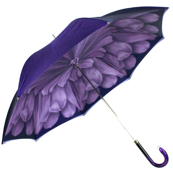 Dahlia Violet Double Canopy - Luxury Ladies Umbrella by Pasotti