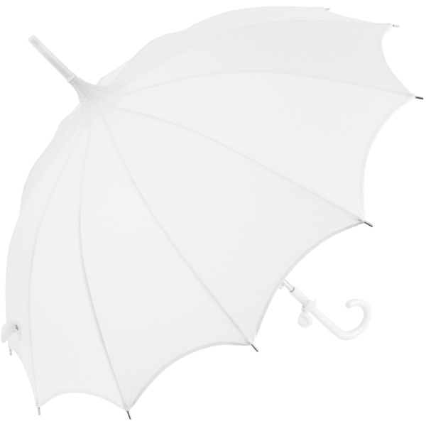 Ex Hire - Lily Scalloped White Pagoda Umbrella by Chrysalin