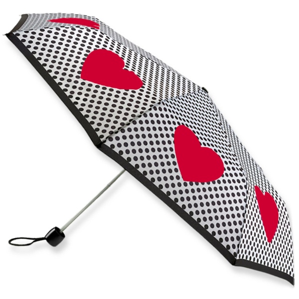 Fulton Minilite Folding Umbrella - Love Hearts Spot