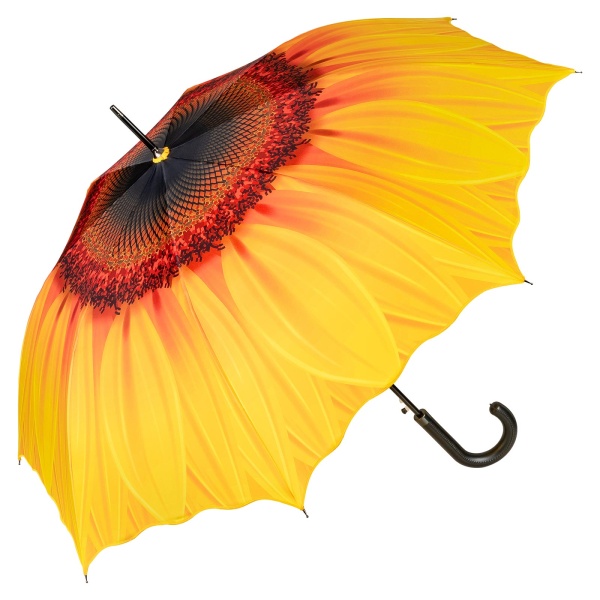 Flower Sunflower Art Print Walking Length Umbrella