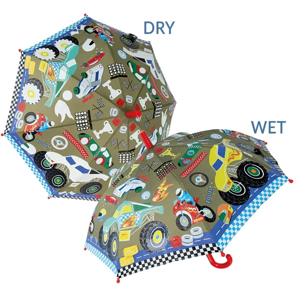 Colour Changing Childrens Umbrella - Zoom Cars