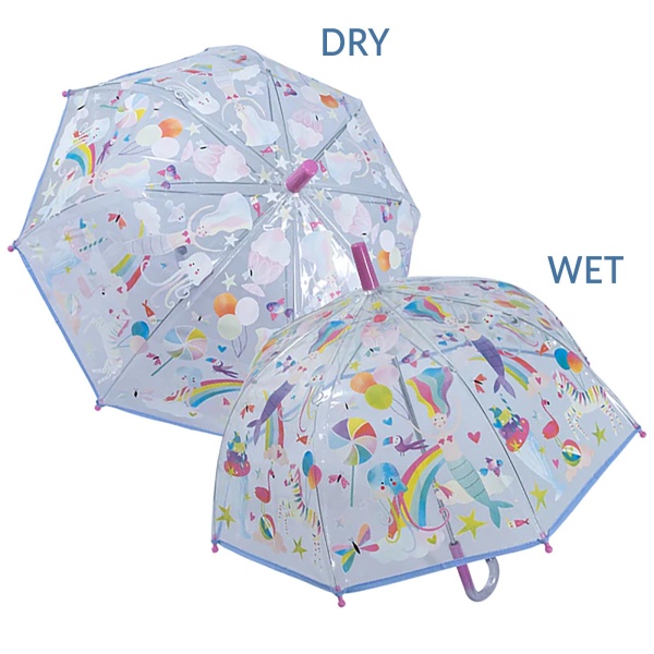 Colour Changing Childrens PVC Umbrella - Fantasy Clear