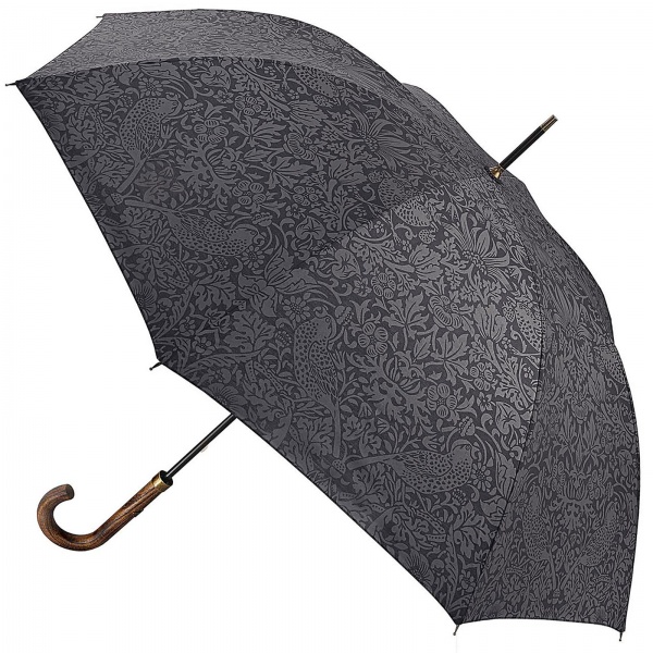 Morris & Co Hampstead Long UPF 30+ Umbrella - Strawberry Thief Graphite